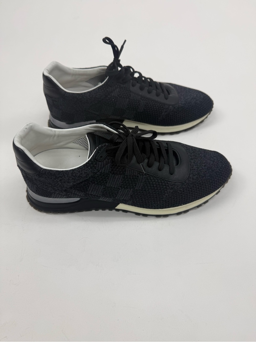 Louis Vuitton Black Knit Checkerboard Low-Top Sneakers